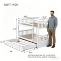 BELLEMAVE 2-in-1 Twin Size Low-Profile House Bunk Bed Frame with Roof, Slide & Ladder, Noise-Reduced Heavy-Duty Bunk Bed, No Box Spring Required, Modern Bedroom Furniture for Small Apartments, White