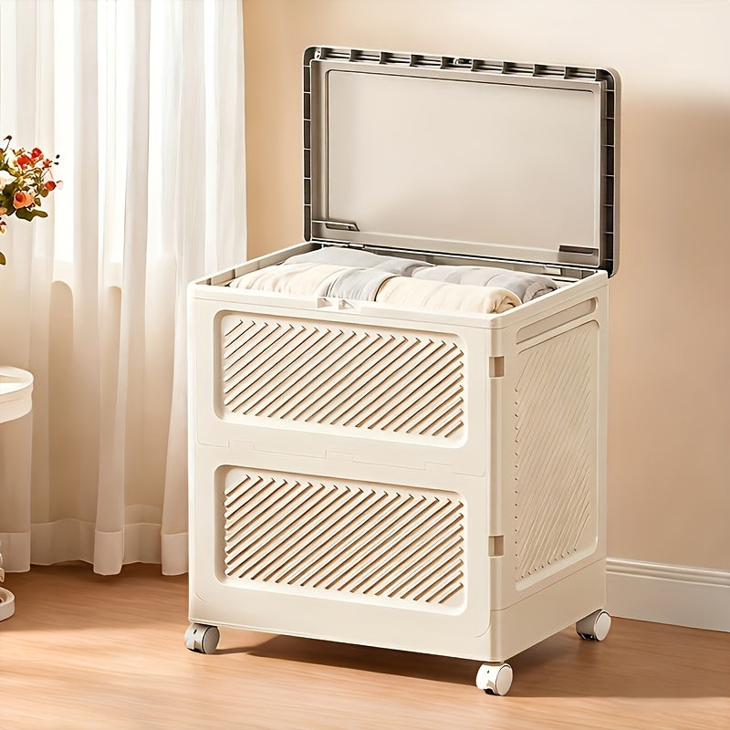 Clothes Storage Cabinet, Household Foldable Large-capacity Clothes Storage Box, Flip-top Bedside Storage Cabinet, Suitable For Quilts, Clothes, Shoes, Home Storage