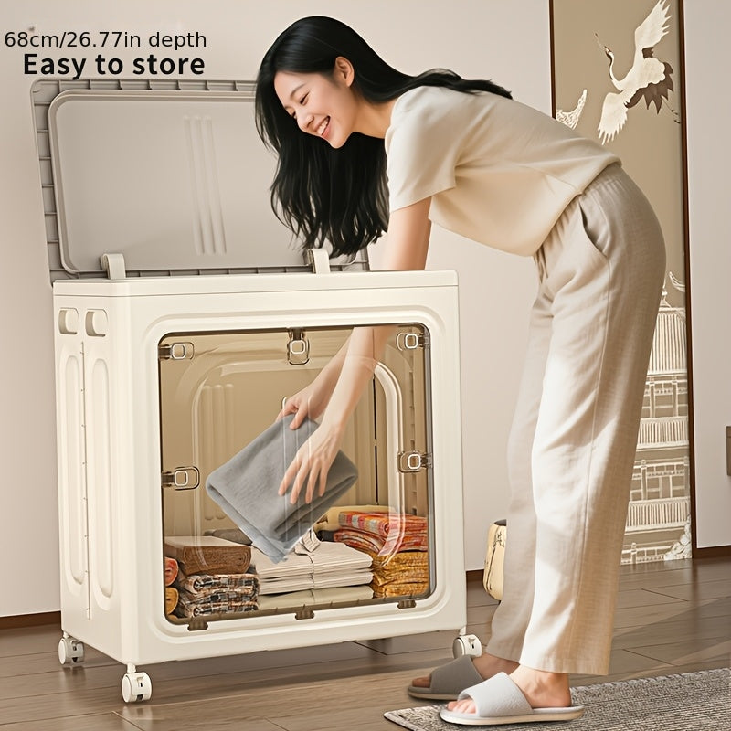 Large Capacity Storage Box, Extra Large Clothes Organizer, Foldable Clothes Quilt Storage Box, Snack Storage Cabinet, Under-Bed Storage
