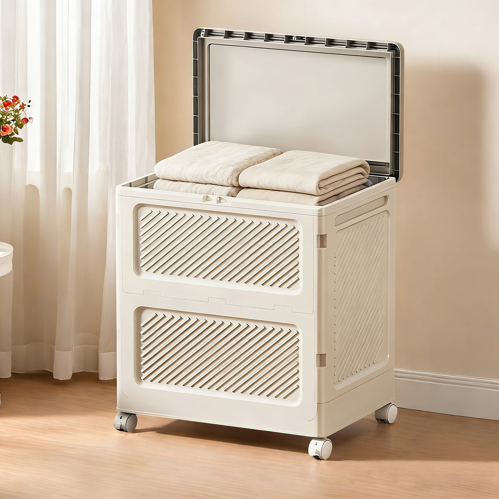 Clothes Storage Cabinet, Household Foldable Large-capacity Clothes Storage Box, Flip-top Bedside Storage Cabinet, Suitable For Quilts, Clothes, Shoes, Home Storage