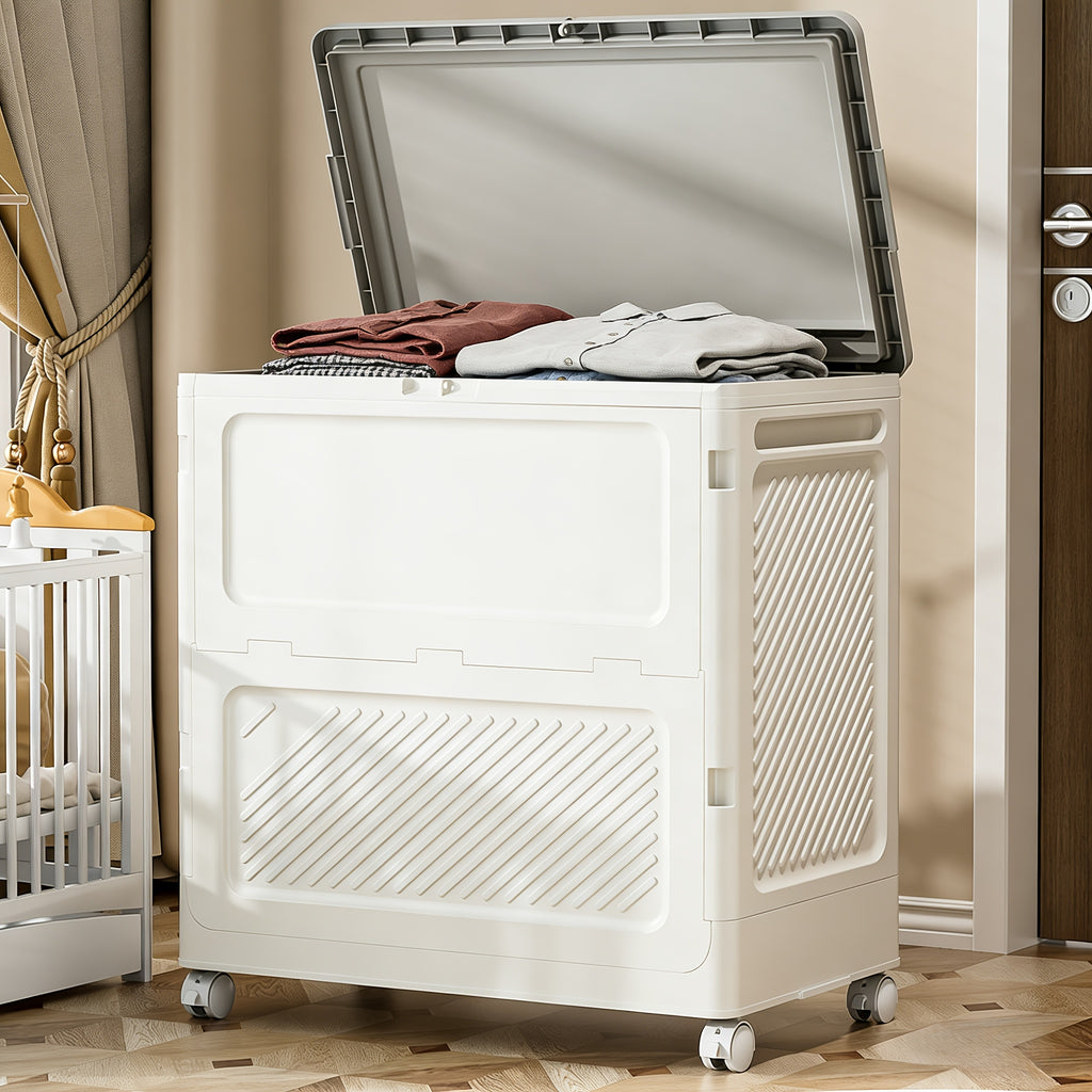Clothes Storage Cabinet, Household Foldable Large-capacity Clothes Storage Box, Flip-top Bedside Storage Cabinet, Suitable For Quilts, Clothes, Shoes, Home Storage