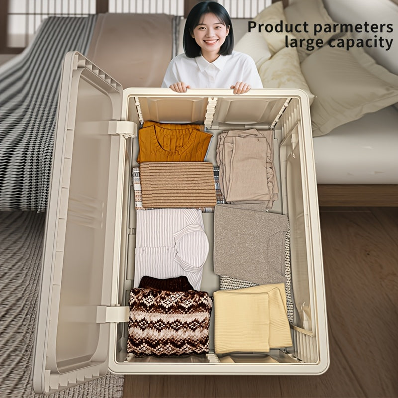 Large Capacity Storage Box, Extra Large Clothes Organizer, Foldable Clothes Quilt Storage Box, Snack Storage Cabinet, Under-Bed Storage
