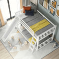 BELLEMAVE Twin Over Twin Bunk Bed with Convertible Slide And Ladder, Sturdy Bed Frame with Safety Guardrails, No Box Spring Needed, White