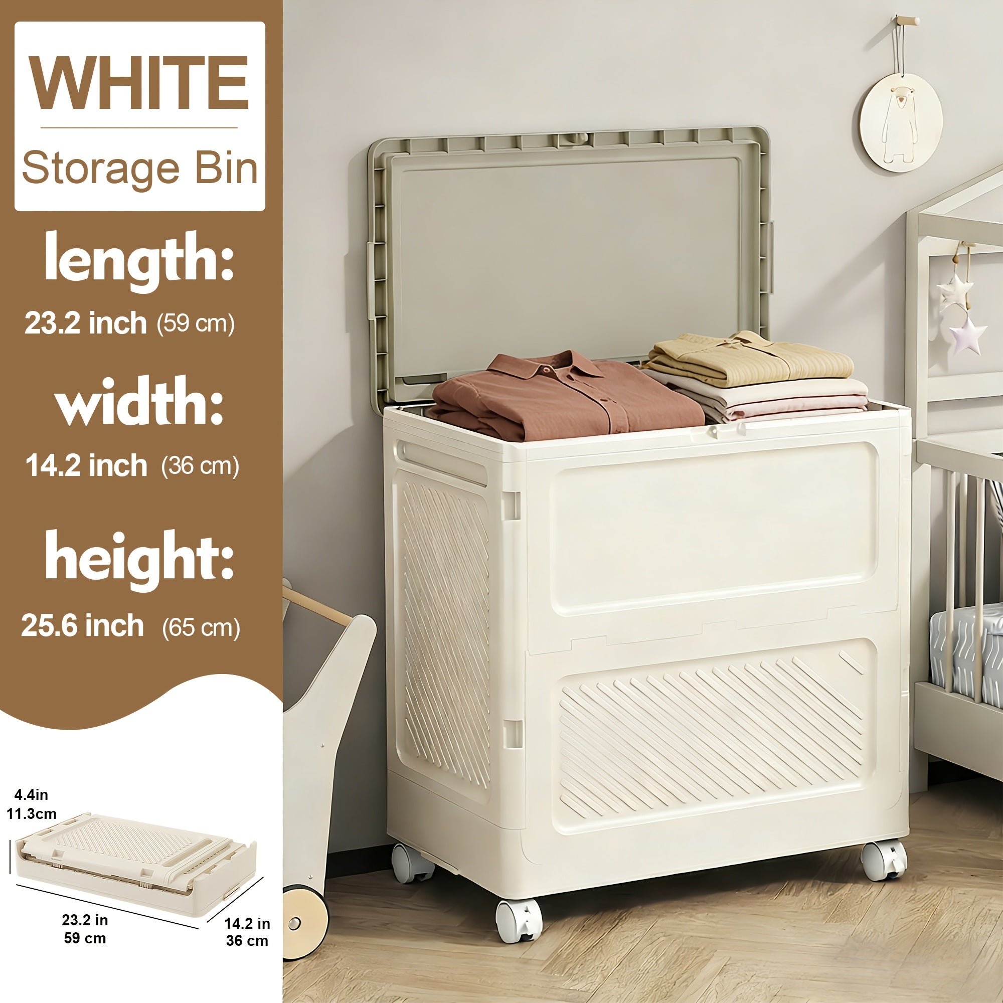 Clothes Storage Cabinet, Household Foldable Large-capacity Clothes Storage Box, Flip-top Bedside Storage Cabinet, Suitable For Quilts, Clothes, Shoes, Home Storage