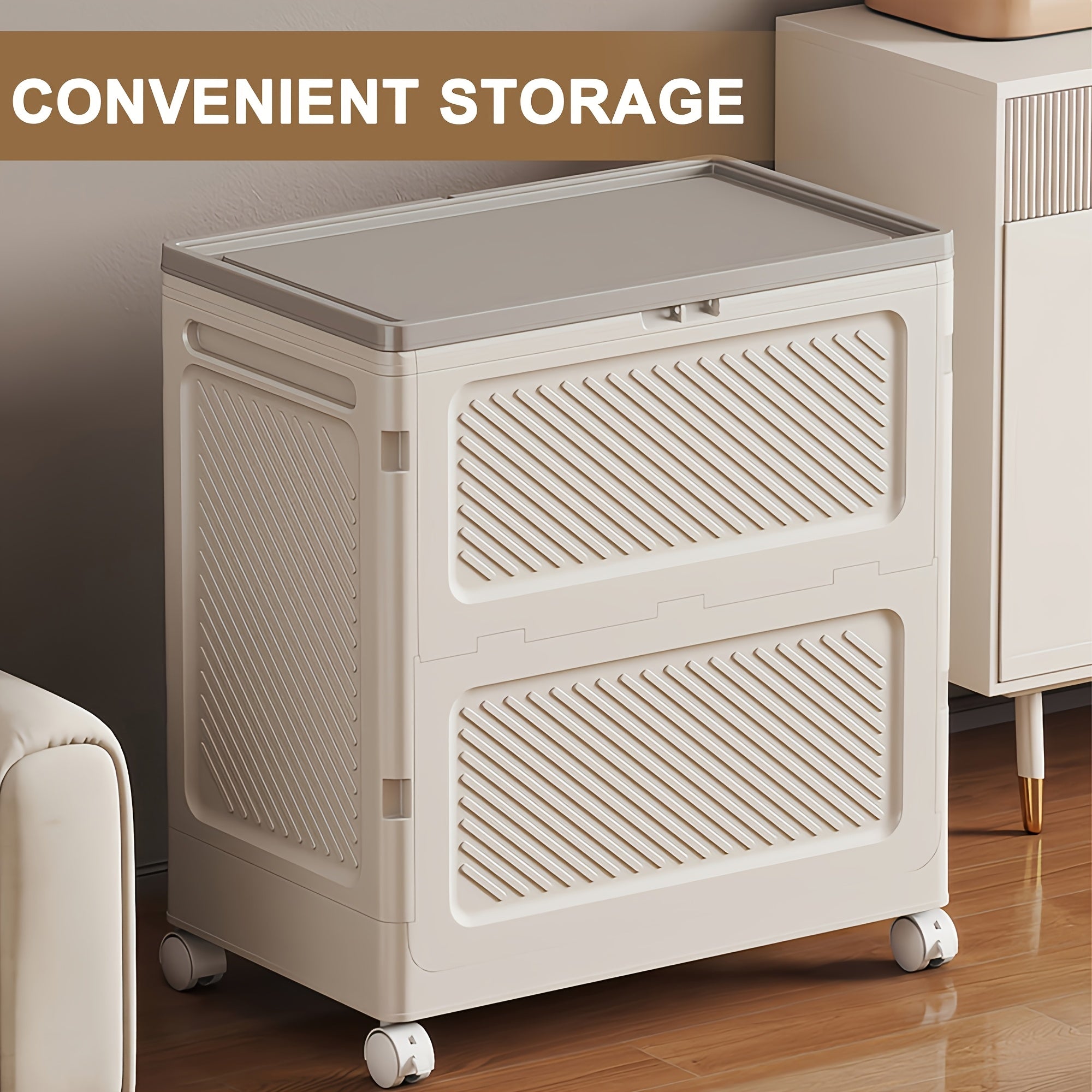 Clothes Storage Cabinet, Household Foldable Large-capacity Clothes Storage Box, Flip-top Bedside Storage Cabinet, Suitable For Quilts, Clothes, Shoes, Home Storage