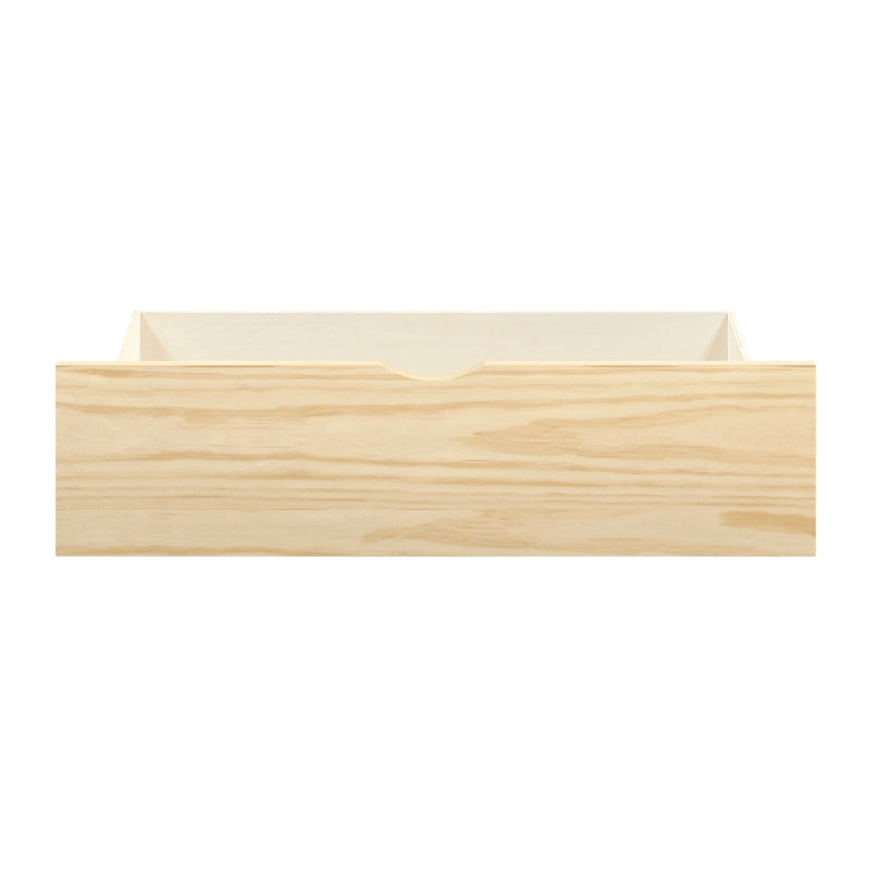 Natural Pine End 2pcs Storage Boxes with Caster Wheels Transitional Bedroom Furniture Underbed Storage, Under-Bed Storage